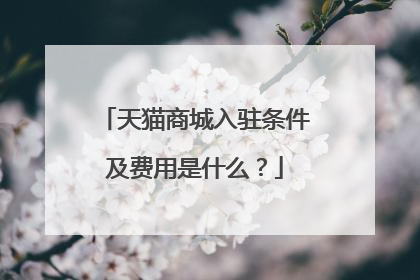 天猫商城入驻条件及费用是什么?