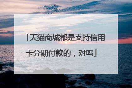 天猫商城都是支持信用卡分期付款的,对吗