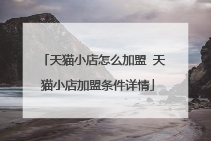天猫小店怎么加盟 天猫小店加盟条件详情