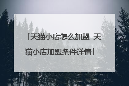 天猫小店怎么加盟 天猫小店加盟条件详情