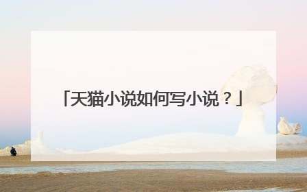 天猫小说如何写小说?