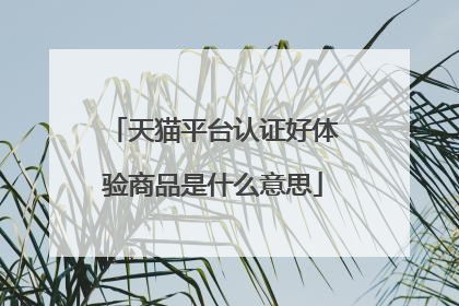 天猫平台认证好体验商品是什么意思