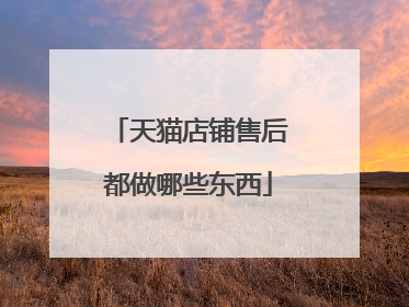 天猫店铺售后都做哪些东西