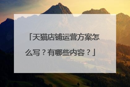 天猫店铺运营方案怎么写?有哪些内容?