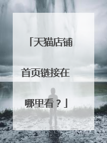 天猫店铺首页链接在哪里看？