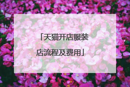 天猫开店服装店流程及费用