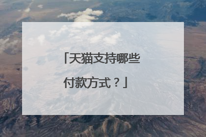 天猫支持哪些付款方式？