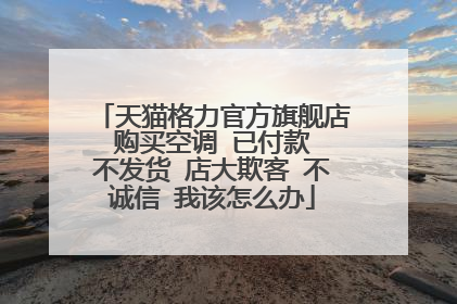 天猫格力官方旗舰店 购买空调 已付款 不发货 店大欺客 不诚信 我该怎么办
