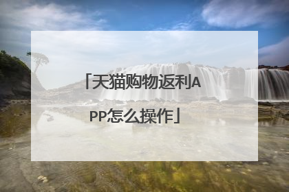 天猫购物返利APP怎么操作