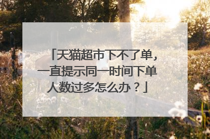 天猫超市下不了单,一直提示同一时间下单人数过多怎么办？