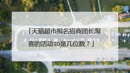 天猫超市报名招商团长淘客的活动ID是几位数?