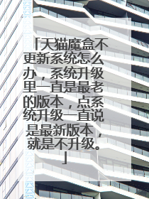 天猫魔盒不更新系统怎么办,系统升级里一直是最老的版本,点系统升级一直说是最新版本,就是不升级。