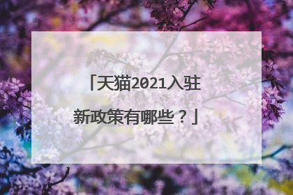 天猫2021入驻新政策有哪些？