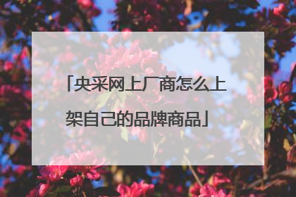 央采网上厂商怎么上架自己的品牌商品