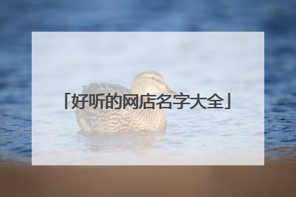 好听的网店名字大全