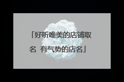 好听唯美的店铺取名 有气势的店名