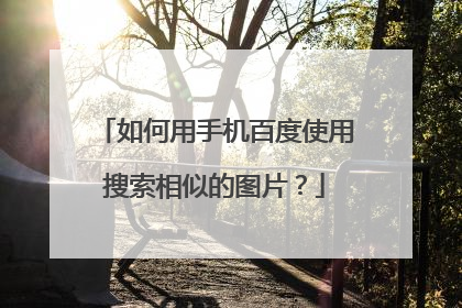 如何用手机百度使用搜索相似的图片？