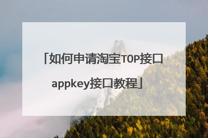 如何申请淘宝TOP接口appkey接口教程