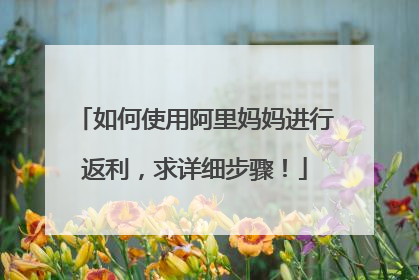 如何使用阿里妈妈进行返利,求详细步骤!