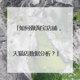 如何做淘宝店铺，天猫店数据分析？