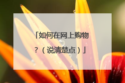 如何在网上购物?(说清楚点)