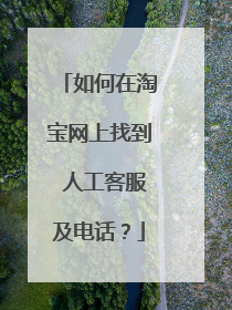 如何在淘宝网上找到 人工客服及电话?