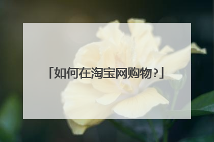 如何在淘宝网购物?