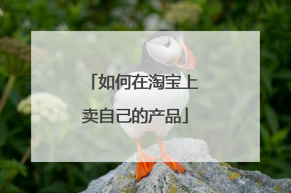如何在淘宝上卖自己的产品