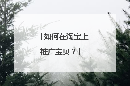 如何在淘宝上推广宝贝?