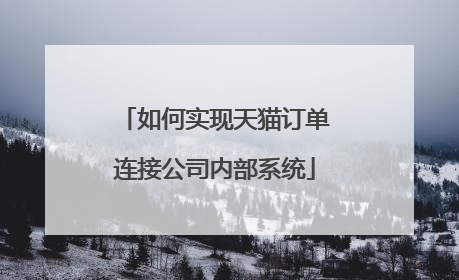 如何实现天猫订单连接公司内部系统