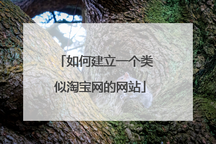 如何建立一个类似淘宝网的网站