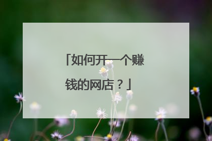 如何开一个赚钱的网店?