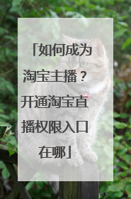 如何成为淘宝主播?开通淘宝直播权限入口在哪