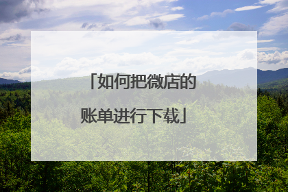 如何把微店的账单进行下载
