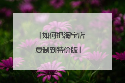 如何把淘宝店复制到特价版