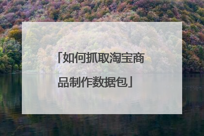 如何抓取淘宝商品制作数据包