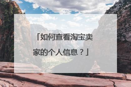 如何查看淘宝卖家的个人信息？