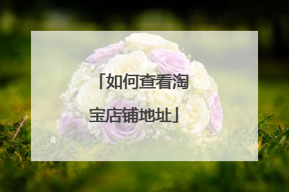 如何查看淘宝店铺地址