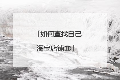 如何查找自己淘宝店铺ID