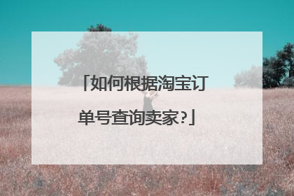 如何根据淘宝订单号查询卖家?