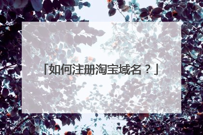 如何注册淘宝域名?