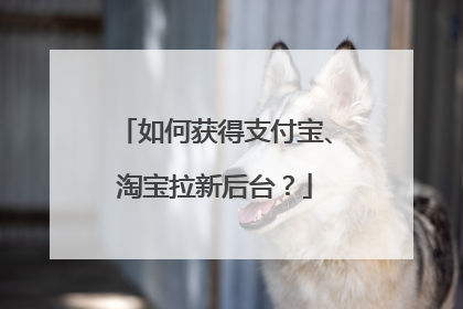 如何获得支付宝、淘宝拉新后台？