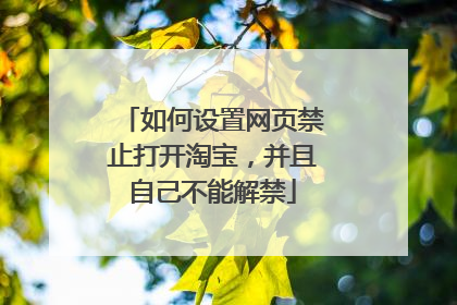 如何设置网页禁止打开淘宝,并且自己不能解禁