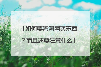 如何要淘淘网买东西?而且还要注意什么