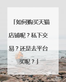 如何购买天猫店铺呢?私下交易?还是去平台买呢?