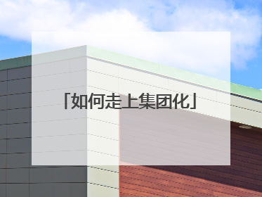 如何走上集团化