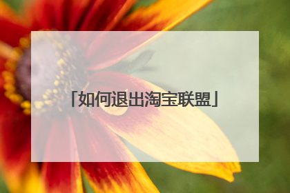 如何退出淘宝联盟