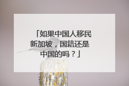如果中国人移民新加坡,国籍还是中国的吗?