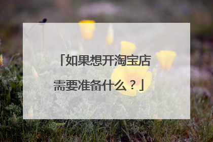 如果想开淘宝店需要准备什么？
