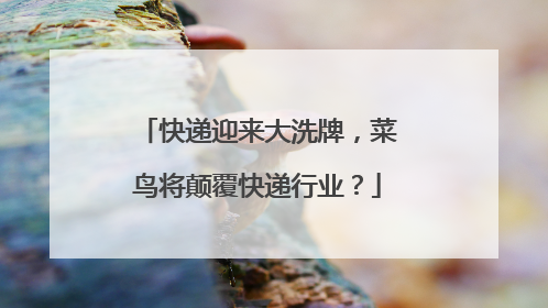 快递迎来大洗牌,菜鸟将颠覆快递行业?